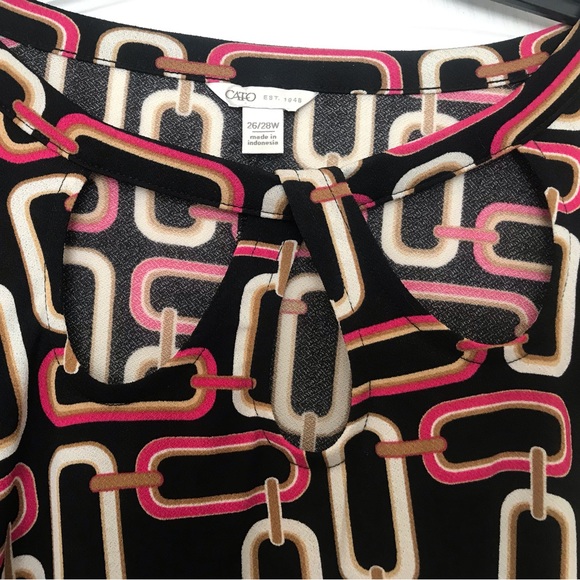 Geometric Chain Link Tunic Top by Cato Plus Sz - Picture 2 of 6